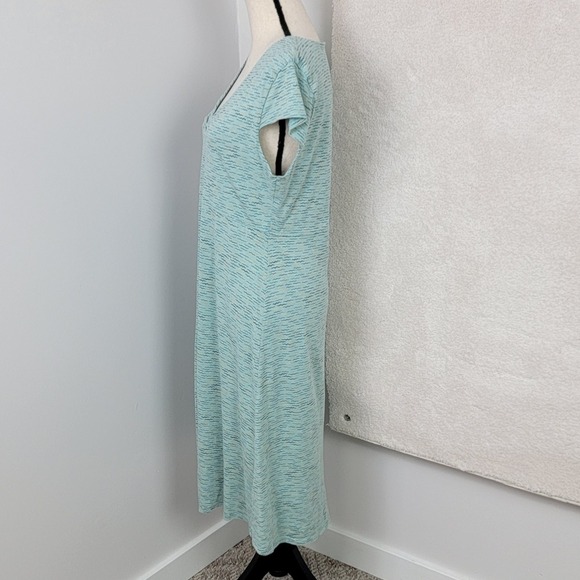 Toad&Co Women's L Seafoam Blue Rosemarie Dress Organic Cotton Midi Boho Dress - Picture 6 of 8